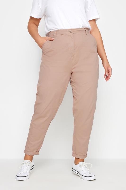 Plus Size  YOURS Curve Blush Pink Straight Leg Chino Trousers
