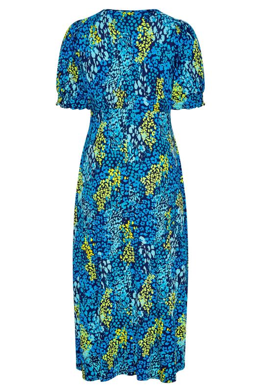 YOURS LONDON Plus Size Blue Animal Print Keyhole Maxi Dress | Yours Clothing 7