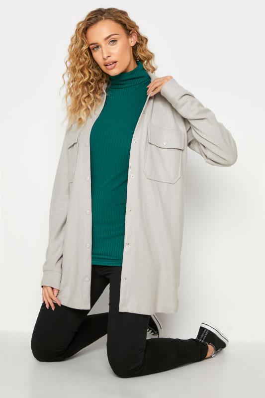 Tall  LTS Tall Grey Soft Touch Shacket