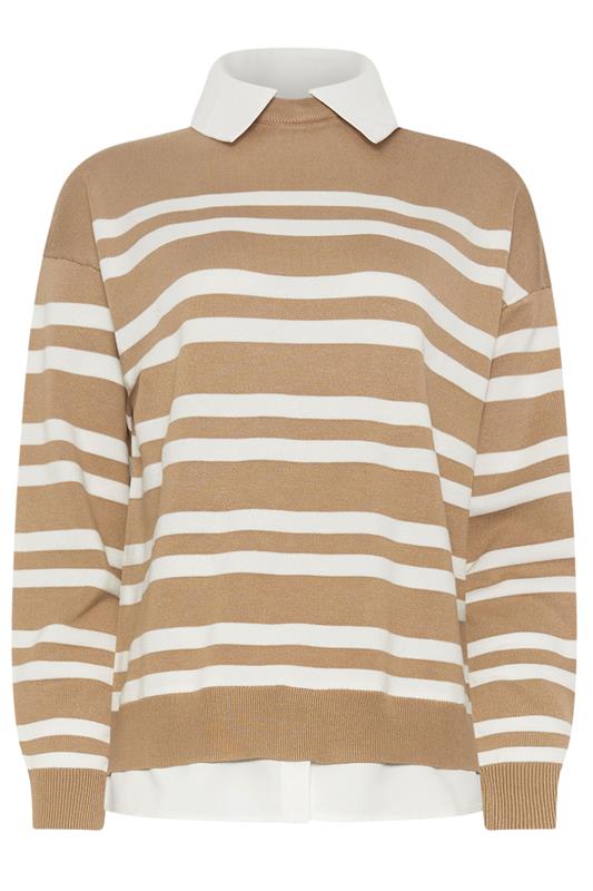 LTS Tall Women's Natural Brown Stripe 2-In-1 Jumper | Long Tall Sally  5