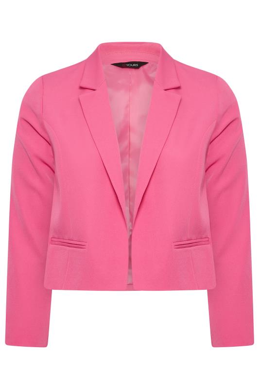 YOURS Plus Size Curve Pink Cropped Blazer | Yours Clothing  7