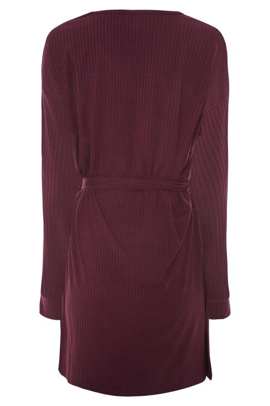 LTS Tall Berry Red Ribbed Lounge Tunic Top_BK.jpg