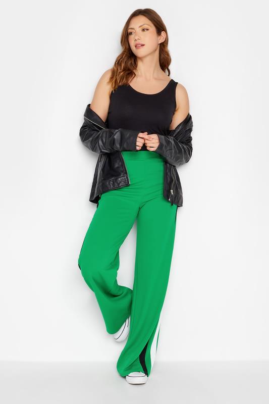 LTS Tall Women's Green Side Stripe Wide Leg Trousers | Long Tall Sally  2
