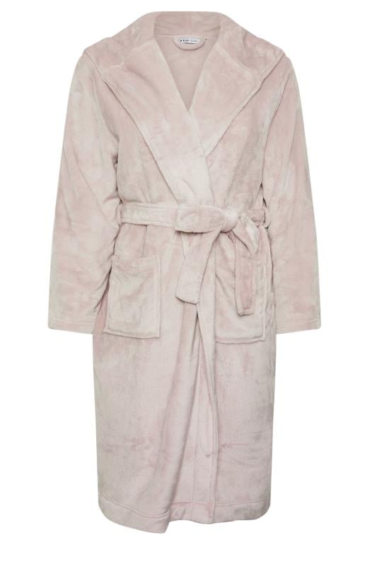 YOURS Plus Size Pink Hooded Dressing Gown | Yours Clothing 5