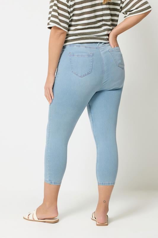 YOURS Plus Size Light Blue Cropped JENNY Jeggings | Yours Clothing  2