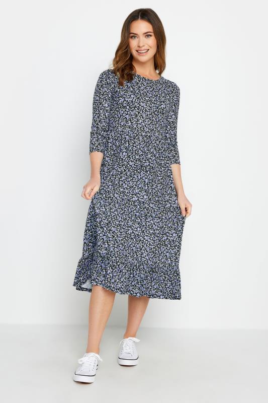 M&Co Petite Blue Ditsy Floral Print Midi Dress | M&Co 1