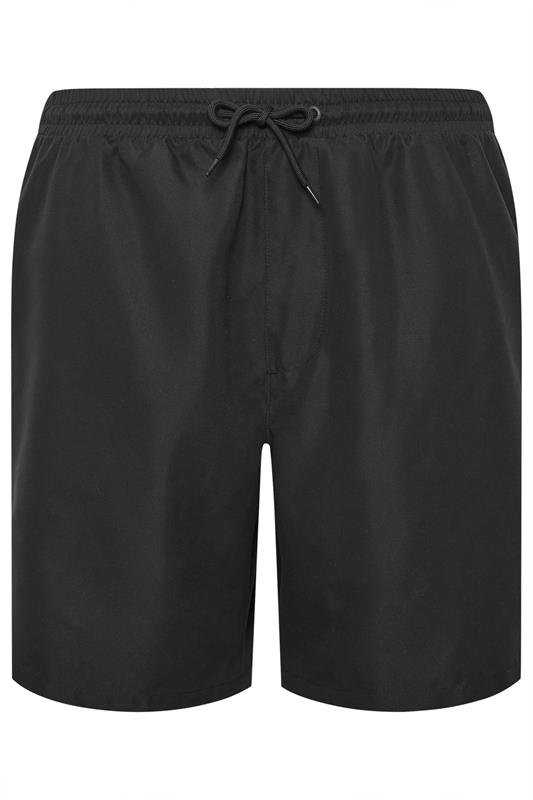 BadRhino Big & Tall Black Plain Swim Shorts | BadRhino  5