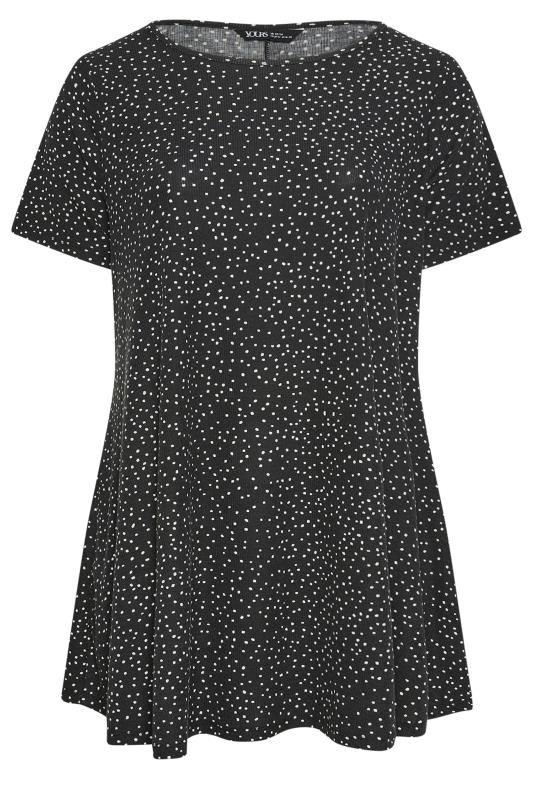 YOURS Plus Size Black Spot Print Top | Yours Clothing 5