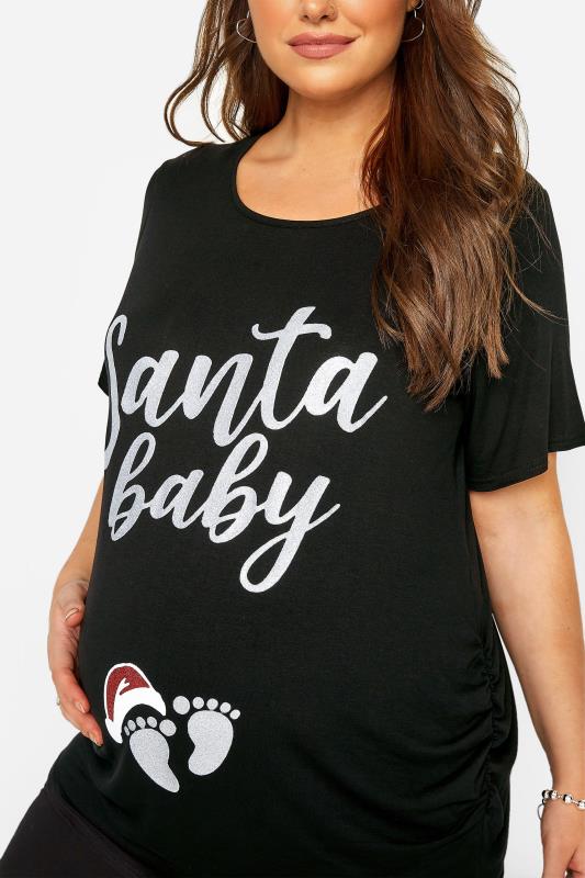 BUMP IT UP MATERNITY Black Glitter 'Santa Baby' Top_D.jpg