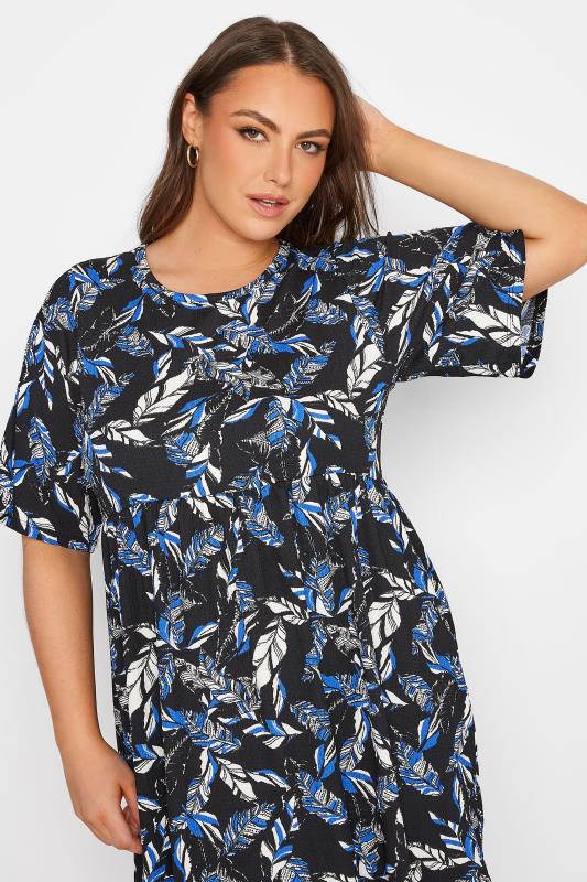 Plus Size Black Floral Print Tiered Midi Dress | Yours Clothing  4