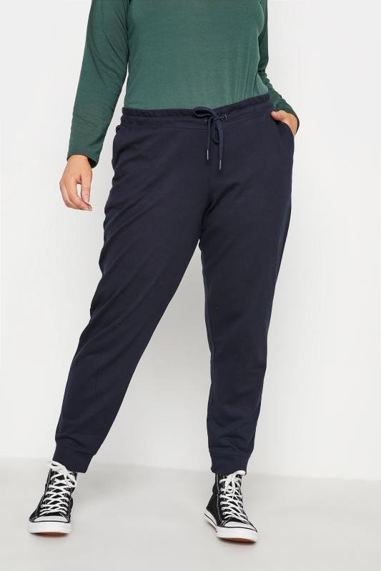 Plus Size  Navy Cuffed Joggers