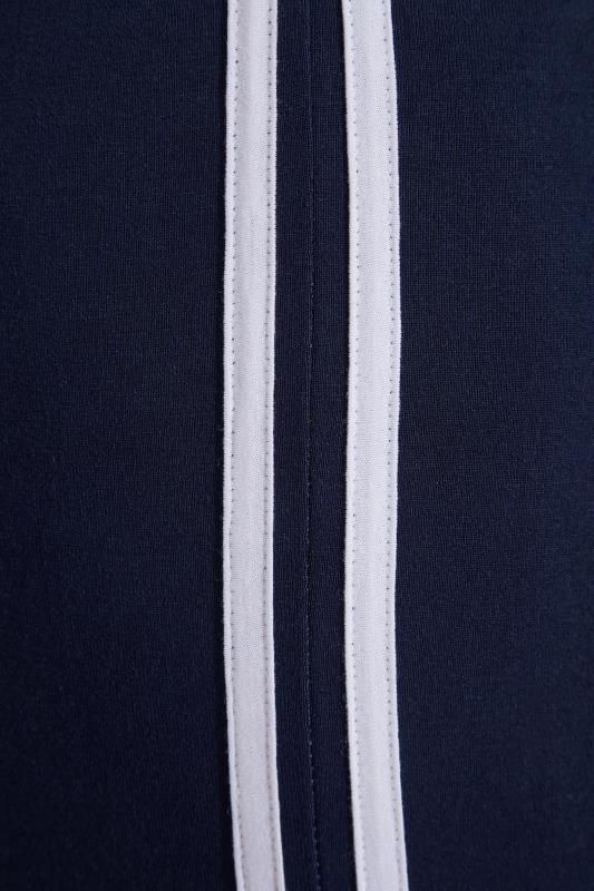 Curve Navy Blue Double Side Stripe Cropped Leggings_Z.jpg