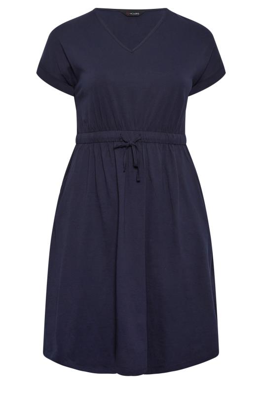 YOURS Curve Plus Size Navy Blue Mini Dress | Yours Clothing  6