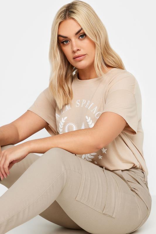 YOURS Plus Size Light Brown Cargo AVA Jeans | Yours Clothing 5