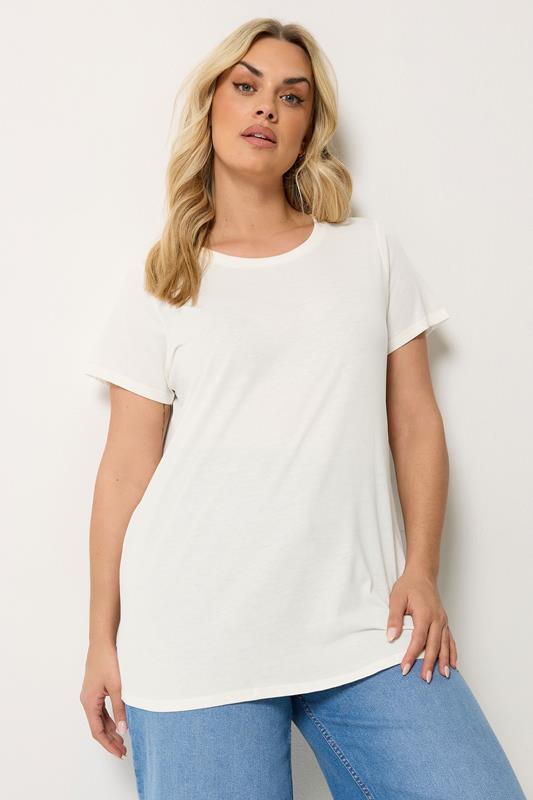  YOURS camiseta lisa blanco marfil