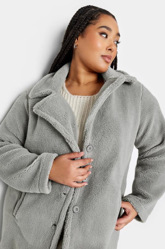 YOURS Plus Size Grey Faux Fur Coat | Yours Clothing 4