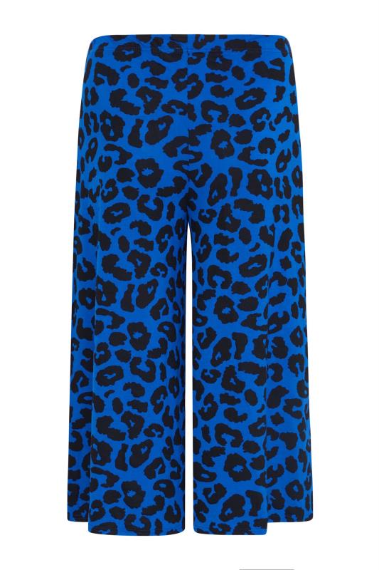 Curve Cobalt Blue Leopard Print Wide Leg Culottes_Y.jpg