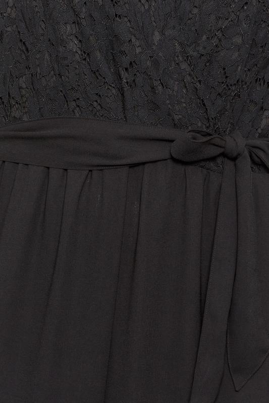 YOURS LONDON Plus Size Black Lace Wrap Jumpsuit | Yours Clothing 5