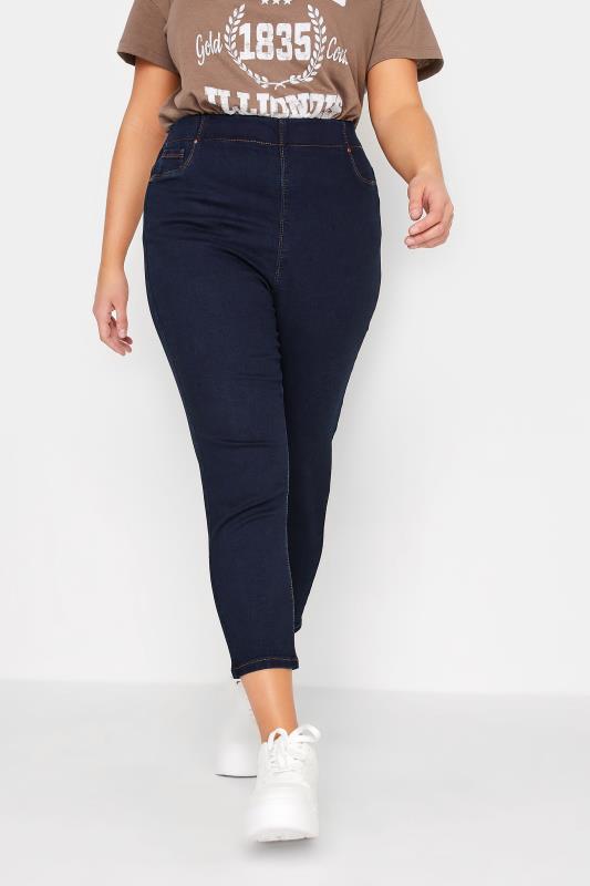  Grande Taille YOURS Curve Indigo Blue Stretch Cropped JENNY Jeggings