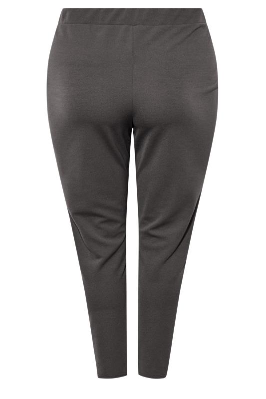 LIMITED COLLECTION Plus Size Charcoal Grey Split Hem Tapered Trousers | Yours Clothing  7