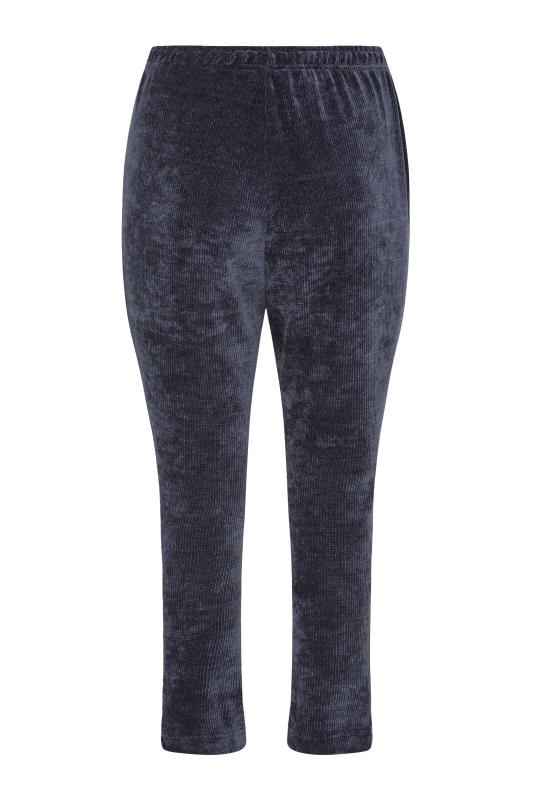 Curve Navy Blue Chenille Lounge Joggers_F.jpg