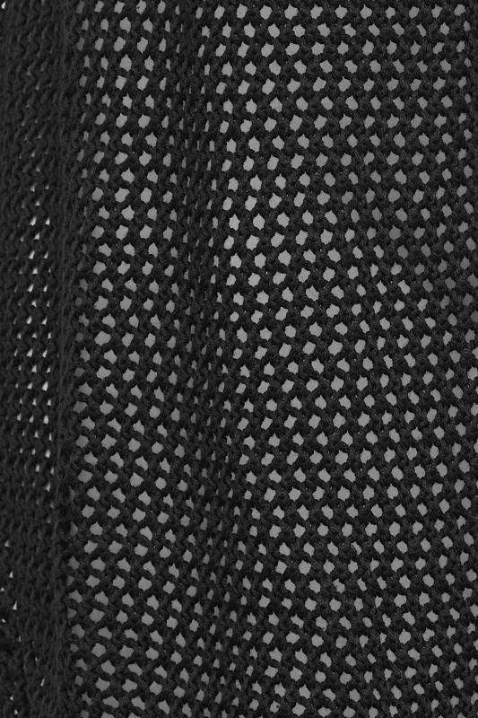 YOURS Plus Size Black Crochet Sleeveless Longline Cardigan | Yours Clothing 5