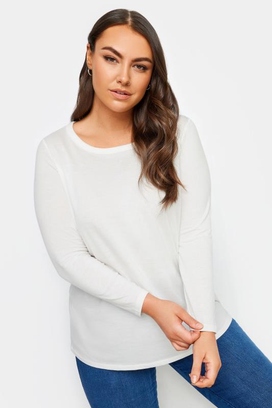 YOURS Plus Size White Long Sleeve Turtle Neck Top | Yours Clothing