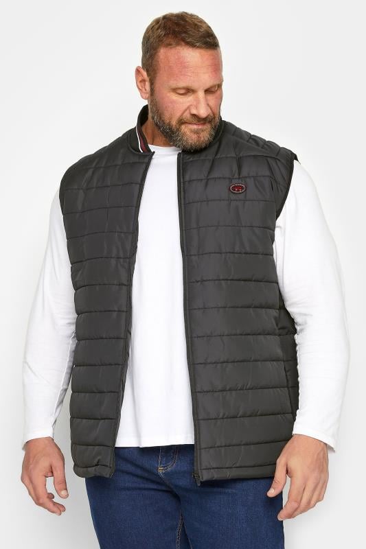 D555 Big & Tall Black Padded Puffer Gilet | BadRhino 1