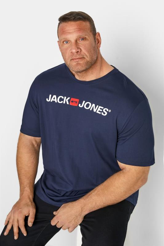 JACK & JONES Big & Tall Navy Blue T-Shirt 1