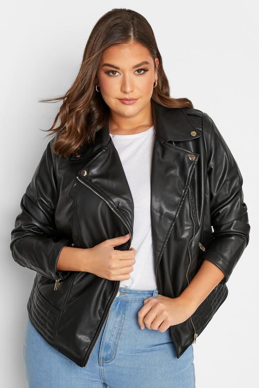 rynker jeg er enig Pacific YOURS Plus Size Faux Leather Biker Jacket | Yours Clothing