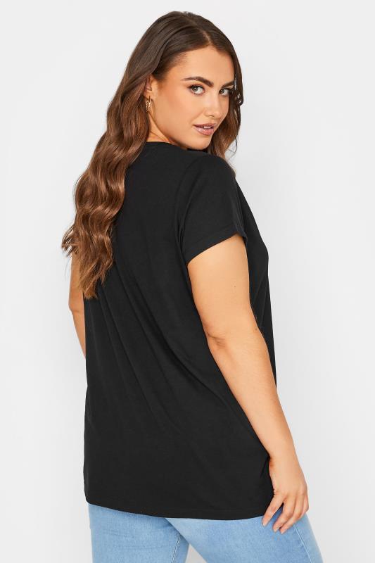YOURS Plus Size Black Basic T-Shirt | Yours Clothing 3