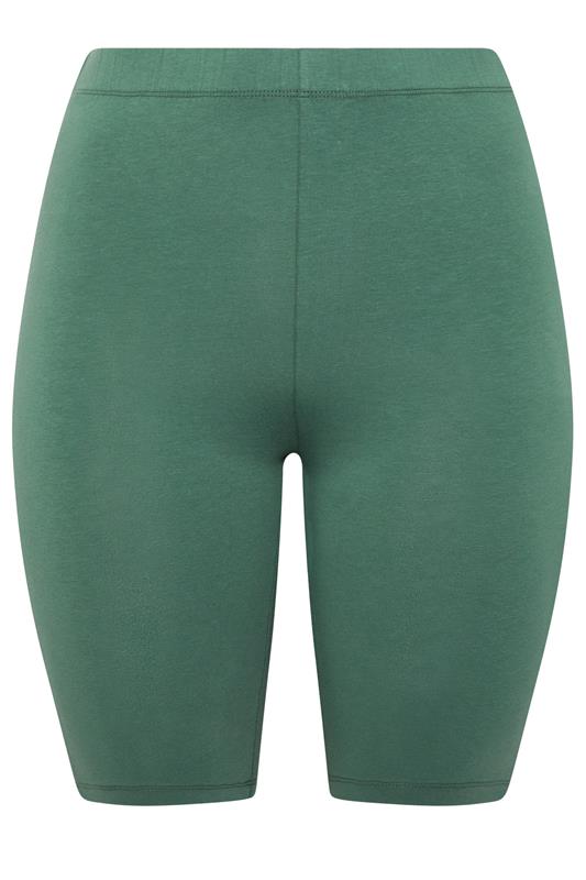 YOURS ACTIVE Plus Size Green Side Contrast Stripe Shorts | Yours Clothing 5