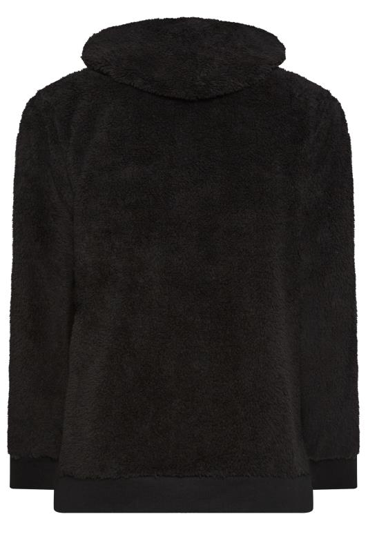 YOURS Plus Size Black Zip Through Fleece Hoodie | Yours Clothing 6