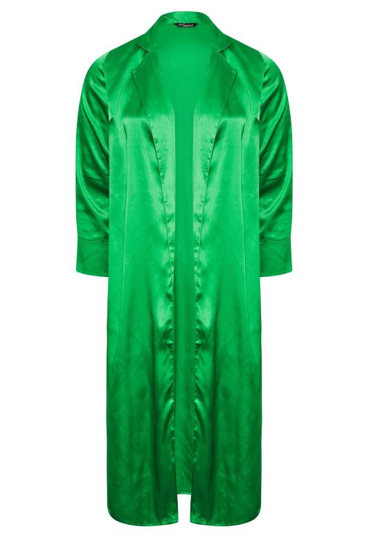 LIMITED COLECTION Plus Size Apple Green Satin Longline Kimono | Yours Clothing  6