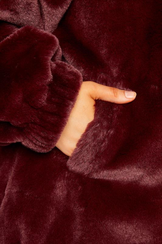 Burgundy Red Faux Fur Oversized Jacket 