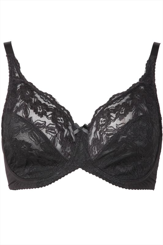 Black Stretch Lace Non-Padded Underwired Bra 2