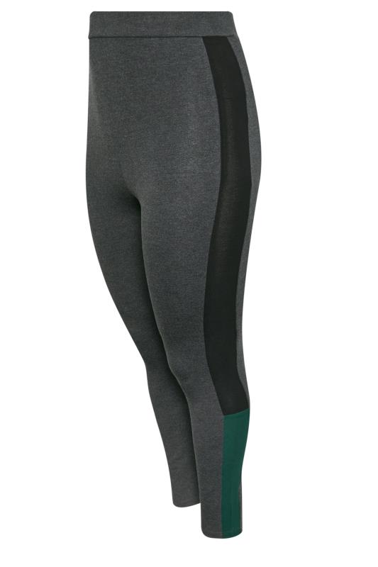 YOURS ACTIVE Plus Size Charcoal Grey Side Stripe Leggings | Yours Clothing 8