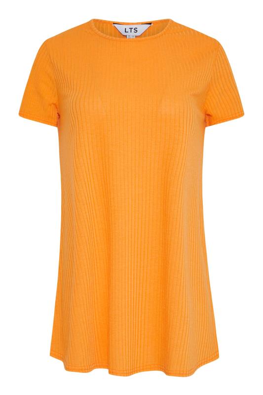 LTS Tall Orange Short Sleeve Ribbed Swing Top 5
