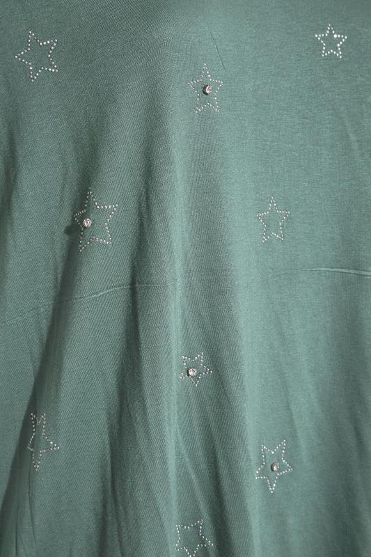 Green Diamante Star Print T-Shirt_S.jpg
