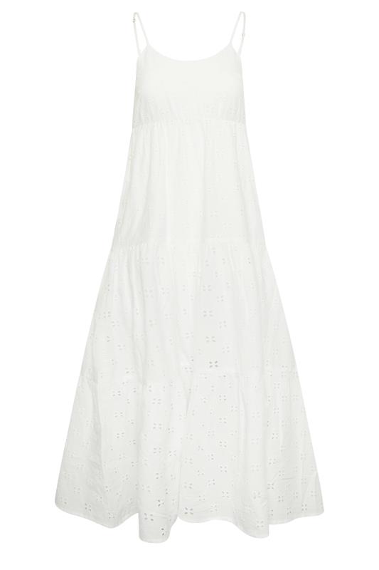 Petite White Broderie Strap Maxi Dress | PixieGirl 6