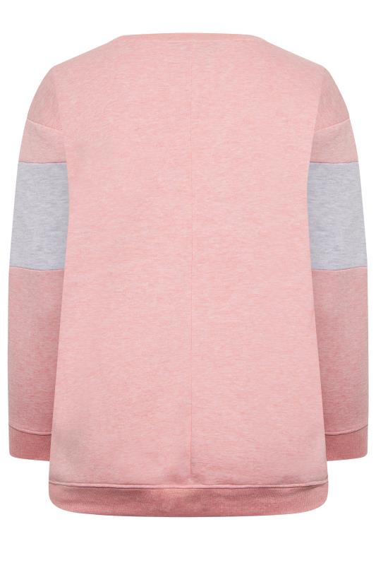 Plus Size Pink 'San Francisco' Slogan Varsity Sweatshirt | Yours Clothing 7