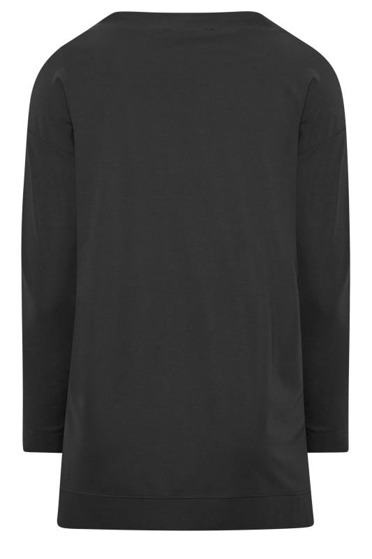 YOURS LUXURY Plus Size Black Star Embellished Sweatshirt | Yours Clothing 8