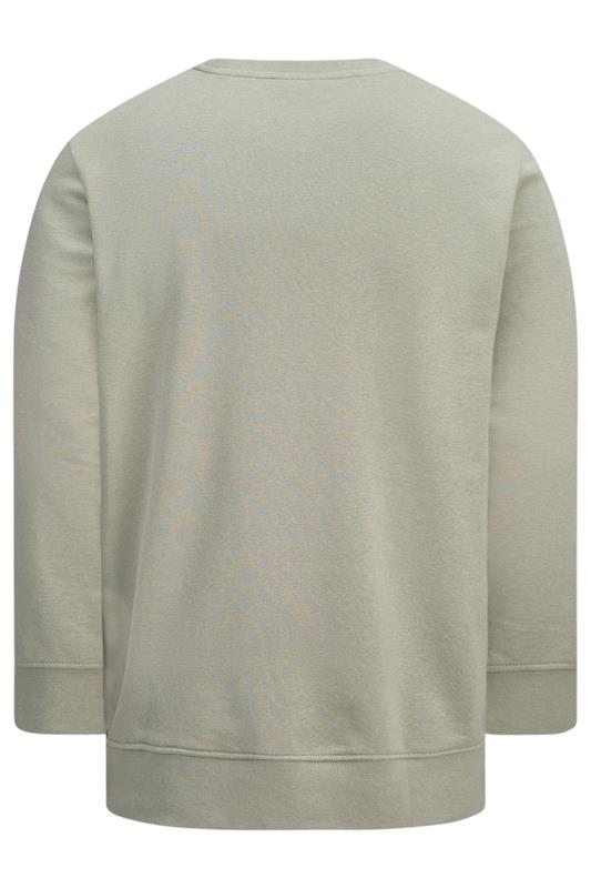 JACK & JONES Big & Tall Vetiver Brown Printed Crew Neck Sweatshirt | BadRhino 4