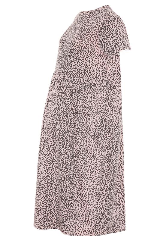 LTS Maternity Pink Leopard Print Peplum Mini Dress | Long Tall Sally 6