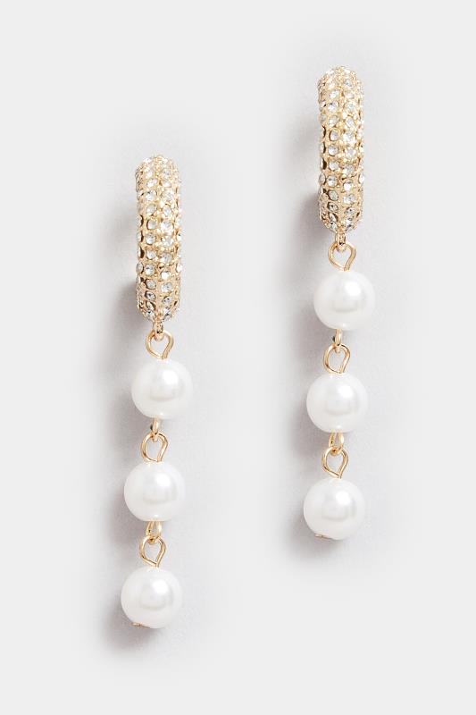 Earrings, Freshwater Pearl & Diamond Drop, 18K Yellow Gold -