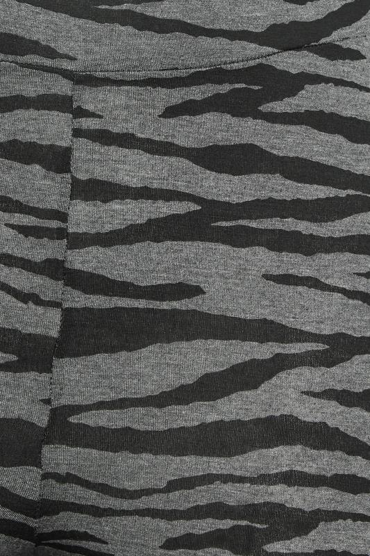 YOURS ACTIVE Plus Size Curve Grey & Black Zebra Print Leggings | Yours Clothing 6