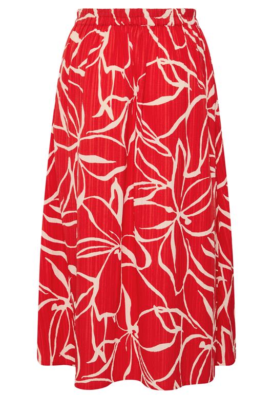 YOURS Plus Size Red Floral Print Skirt | Yours Clothing 5