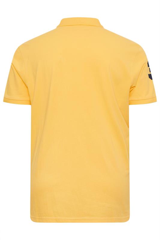 U.S. POLO ASSN. Big & Tall Yellow Player 3 Pique Polo Shirt | BadRhino 4