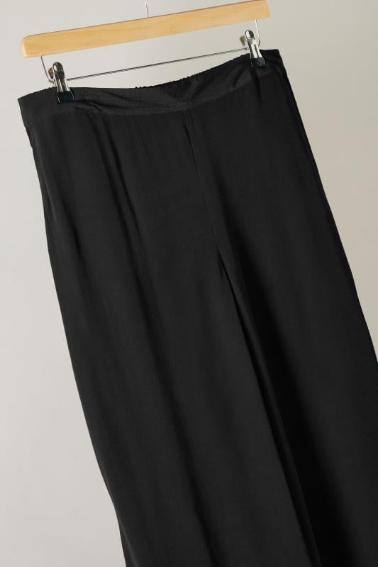 EVANS Plus Size Black Crepe Wide Leg Trousers | Evans  7