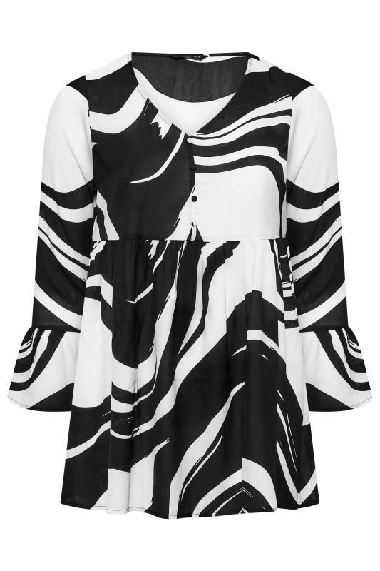 LIMITED COLLECTION Plus Size Curve Black & White Marble Print Blouse | Yours Clothing 6